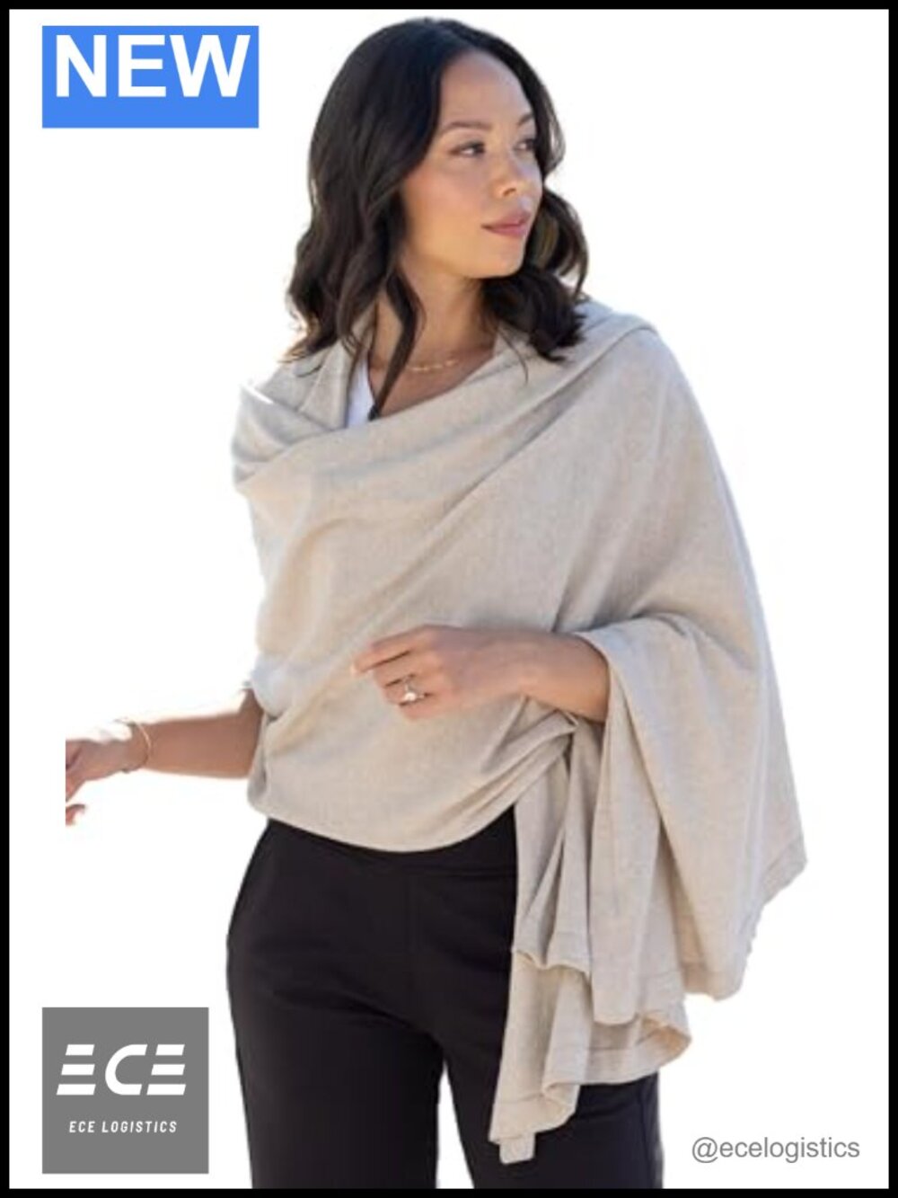 100% Organic Cotton Travel Scarf Wrap Shawl One Size
